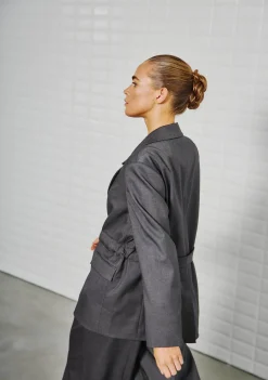 WITH BLACK BLAZER